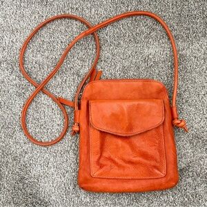 Latico Leather Ezra Crossbody small handbag orange leather purse bag